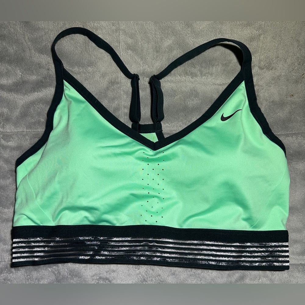 Nike Dri-Fit Women's Mint and Black Sports Bra Size XL